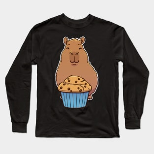 Capybara Chocolate Chip Muffin Long Sleeve T-Shirt